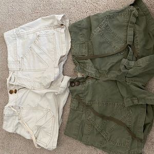 Cream and Green Shorts.